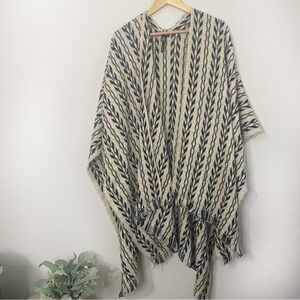 [Modena] Women's Multi Colored Knit Poncho Sweater